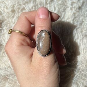 Silver Chocolate Moonstone Ring